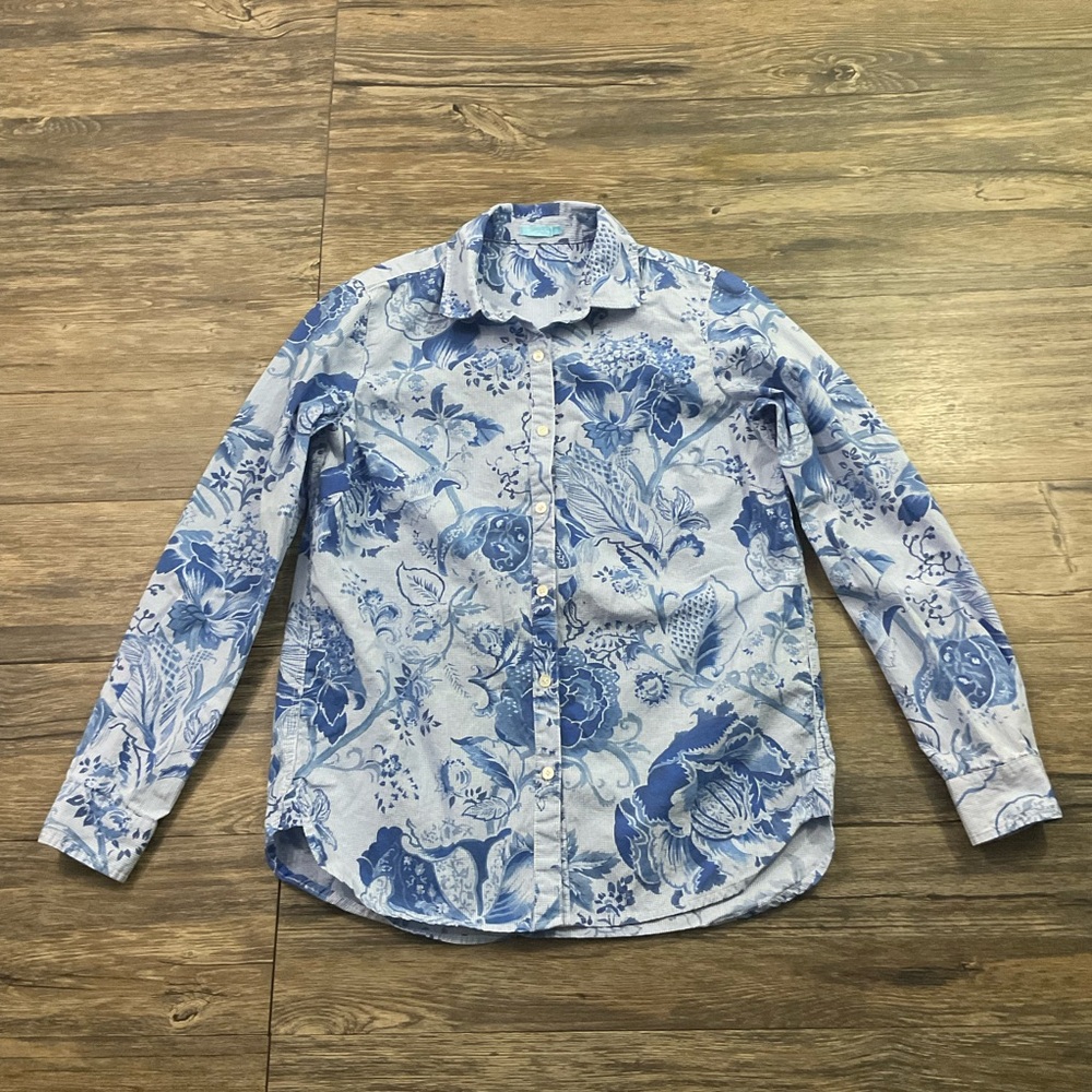 J Mclaughlin Lois Floral Blouse Shirt Sz XS